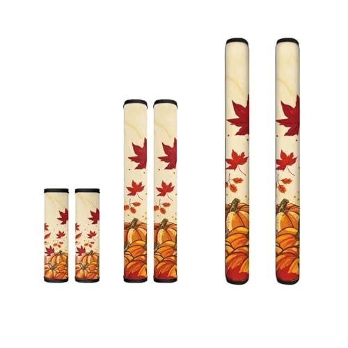 Mintulipy Refrigerator Door Handle Covers 6pcs Red Maple Leaf Pumpkin Appliance Handle Covers Keep Your Kitchen Appliance Clean from Smudges Drips Food Stains Oil - Image 1