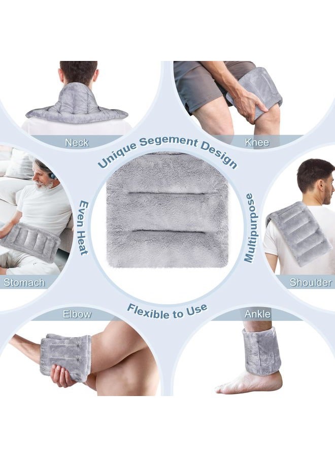 SuzziPad Microwavable Heating Pads for Neck and Shoulder Back Discomfort, 7x16 Fatigue Soothing Heated Pad Microwave, Moist Hot Packs, Unscented Heat Pack for Aches, Sore Muscle, Gray - Image 4