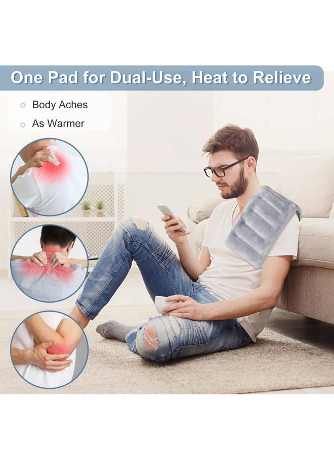 SuzziPad Microwavable Heating Pads for Neck and Shoulder Back Discomfort, 7x16 Fatigue Soothing Heated Pad Microwave, Moist Hot Packs, Unscented Heat Pack for Aches, Sore Muscle, Gray - Image 2