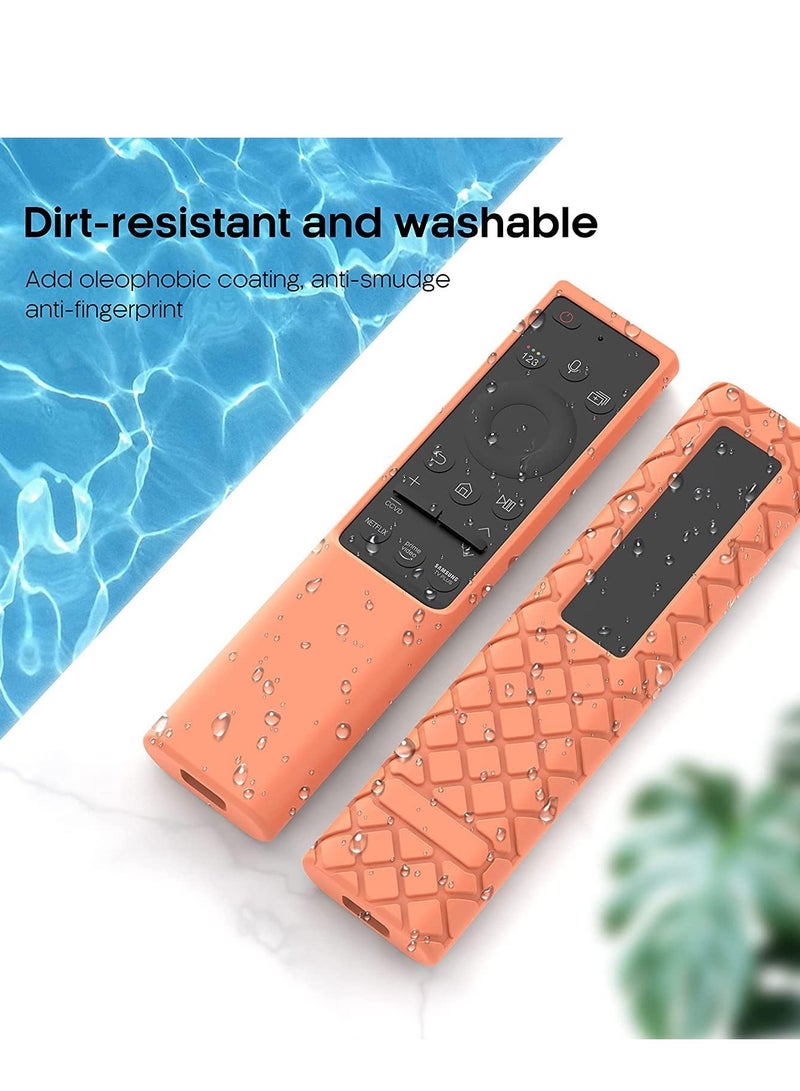 Zikra Silicone Remote Control Sleeve for Samsung BN59-01357A BN59-01363A 01311B Anti Slip Back Cover for Solar Cell Protective Case QLED 4K 8K Smart TV Orange - Image 3