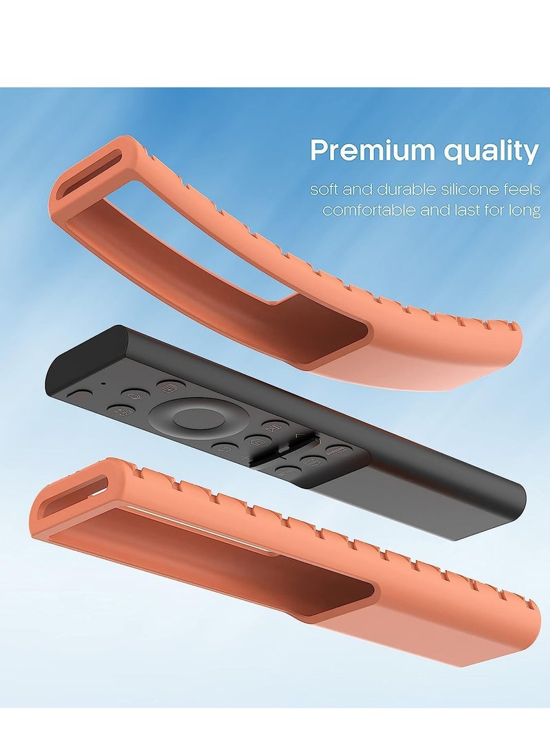 Zikra Silicone Remote Control Sleeve for Samsung BN59-01357A BN59-01363A 01311B Anti Slip Back Cover for Solar Cell Protective Case QLED 4K 8K Smart TV Orange - Image 2
