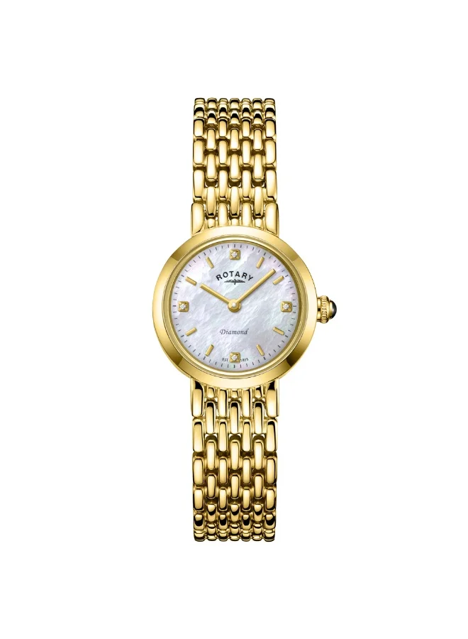ROTARY Rotary Ladies Heritage Diamond Mother Of Pearl Dial Gold Plated Stainless Steel Bracelet Watch - LB00900/41/D