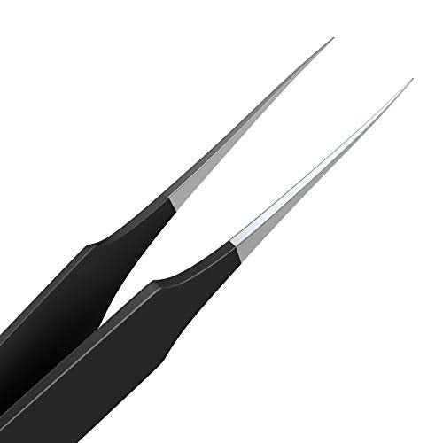 Tweezees Ingrown Hair Tweezers | Pointed Tip | 5 Pack | Black | Precision Stainless Steel | Extra Sharp and Perfectly Aligned for Ingrown Hair Treatment & Splinter Removal For Men and Women | By Tweezees - Image 2