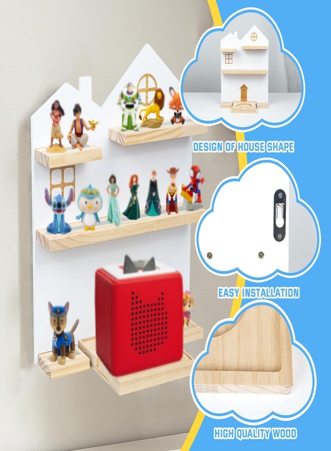 DigNew for Tonies Shelf, Magnetic Wall Storage for Toniebox, Charging Station and Tony Figures,Toniebox Storage for All Your Tony Accessories,Space Saving Design（House Style 3 Tier） - Image 5