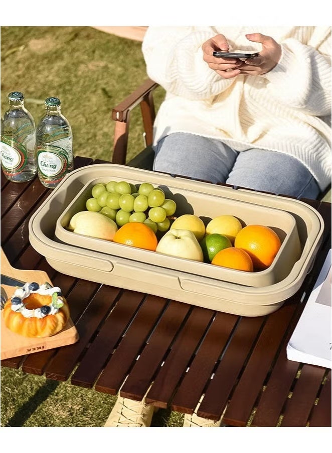 Generic Picnic Basket Outdoor Waterproof Basket Outdoor Camping Folding Box Picnic Storage Basket Set Folding Bucket  - Image 2