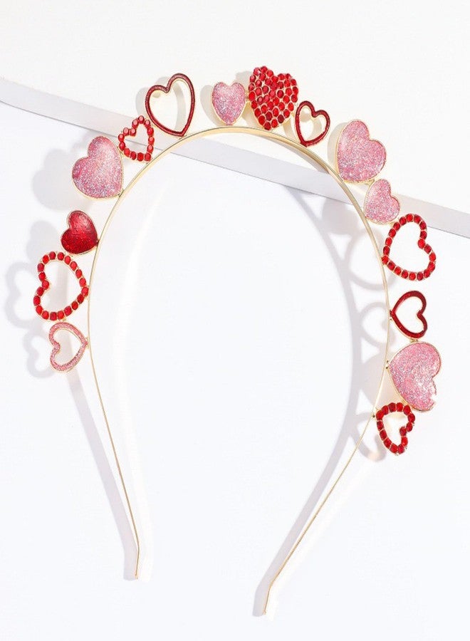 سوتشات طوق شعر على شكل قلب مرصع بأحجار الراين اللامعة من سوتشات، هدية مثالية لعيد الحب للنساء - Image 4