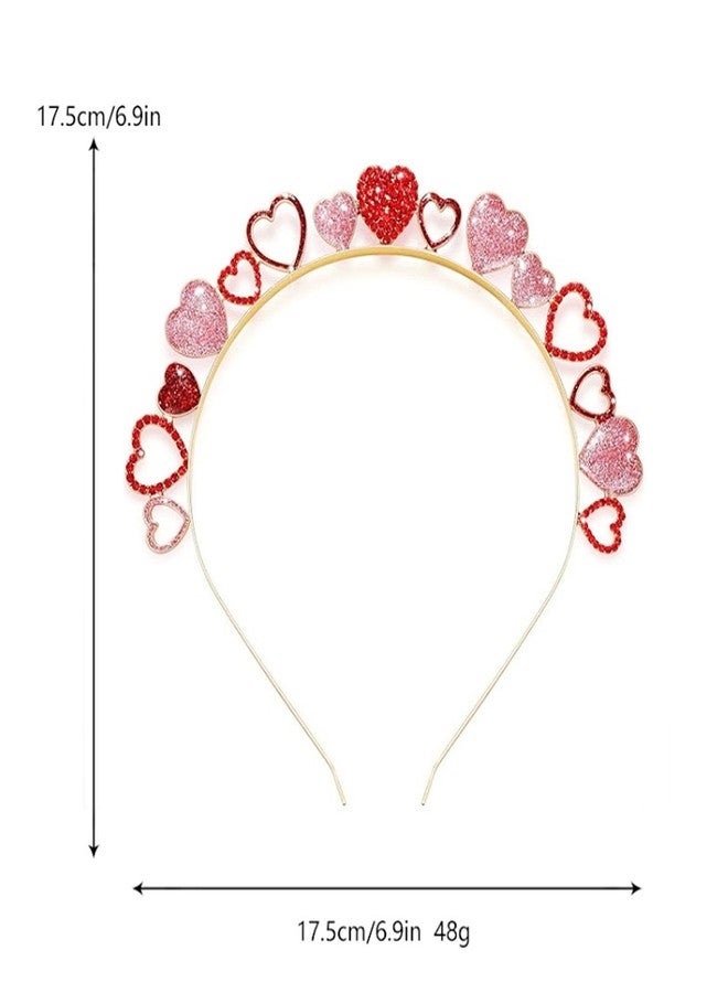 سوتشات طوق شعر على شكل قلب مرصع بأحجار الراين اللامعة من سوتشات، هدية مثالية لعيد الحب للنساء - Image 2