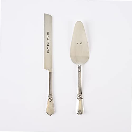 Mud Pie 4635002 Wedding Cake and Knife Serving Set, Silver - Image 4