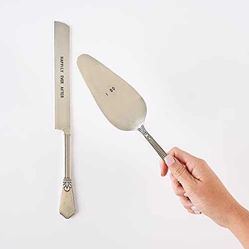 Mud Pie 4635002 Wedding Cake and Knife Serving Set, Silver - Image 5
