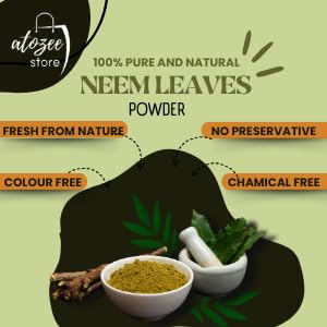ATOZEE STORE ATOZEE STORE Pure Natural Neem Leaves Powder 200 grm for Eating Drinking skin and Hair Nutrition Dehydration Evens Skin Tone Acne PimplesHair Thicker Stronger 200grm - Image 3