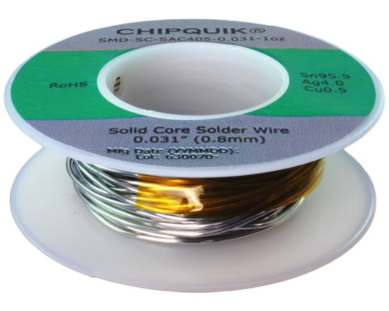 CHIP QUIK SMDSCSAC40500311oz Sn955Ag40Cu05 031 Solder Wire 1oz Spool Solid Core SAC405 TinSilverCopper - Image 2