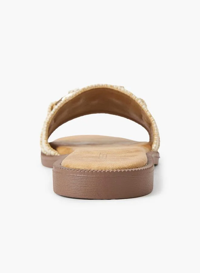 Celeste BEIGE Women Embellished Flat Sandals for Women | Best Price UAE