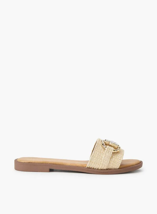 Celeste BEIGE Women Embellished Flat Sandals for Women | Best Price UAE