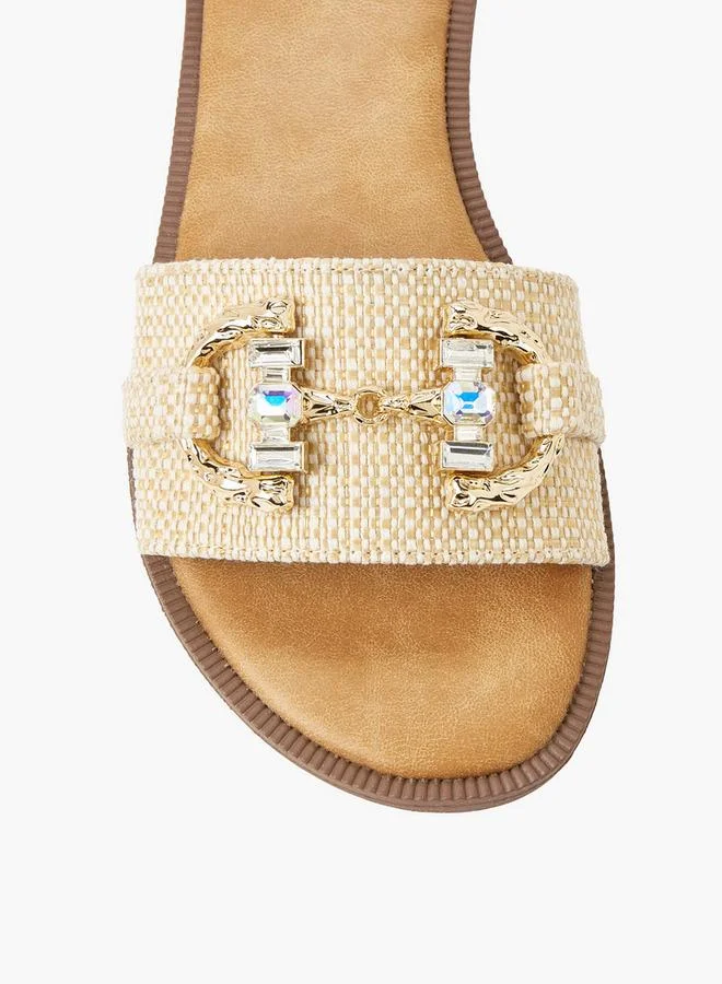 Celeste BEIGE Women Embellished Flat Sandals for Women | Best Price UAE