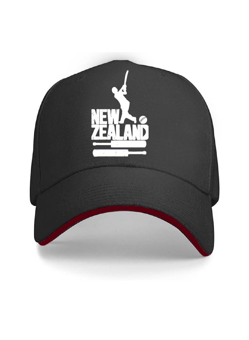 New Zealand Sports Fans Cricket Caps for Both Men and Women With Metal Adjustable Buckle Closure - Perfect for Outdoor Activities, Matches, and Everyday Wear - Image 1