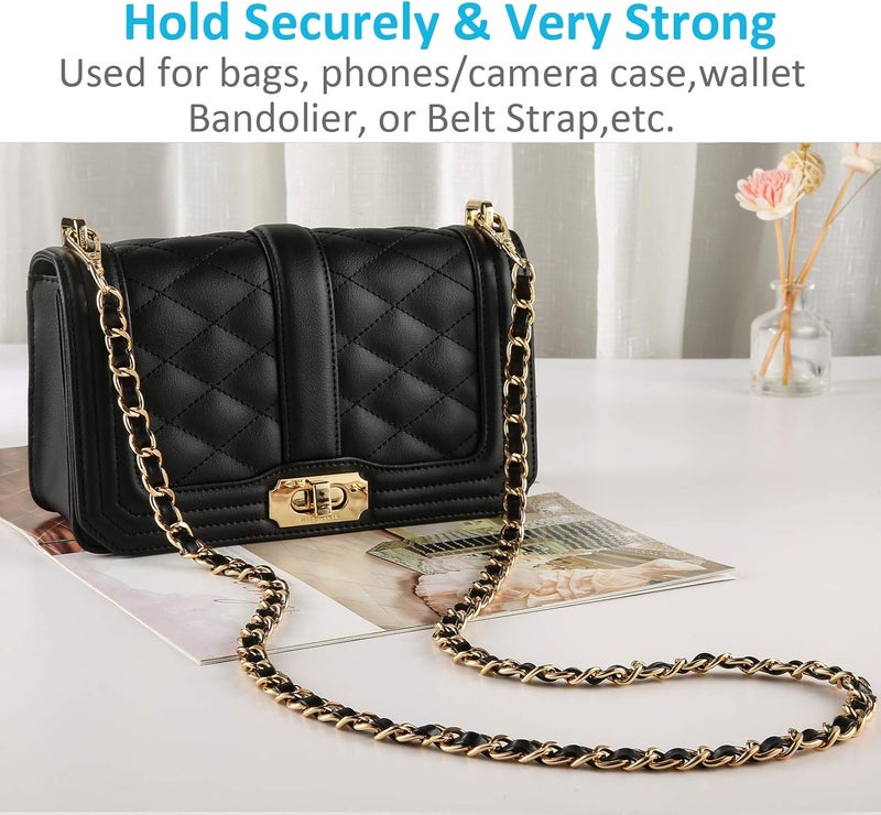 UTreers Purse Chain Strap Crossbody Bag Chains Strap Handbag Chain Replacement Leather Chain Straps 47.2" - Image 4