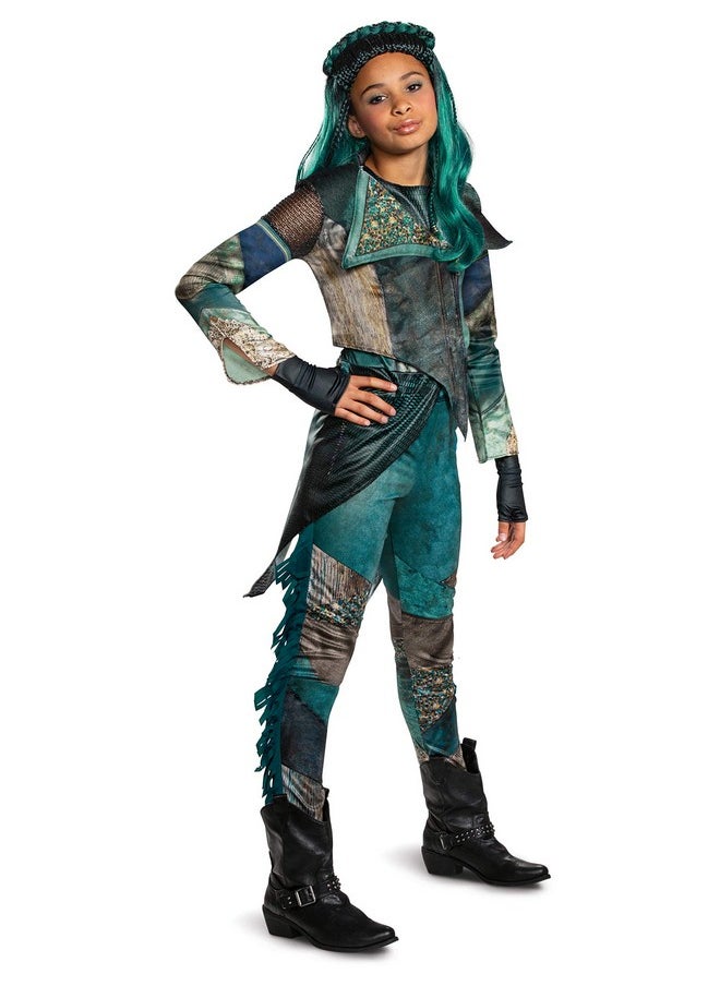 Disguise - Disguise Disney Uma Descendants 3 Deluxe Girls' Costume,Teal, Small (Ize/4-6X) - Image 1