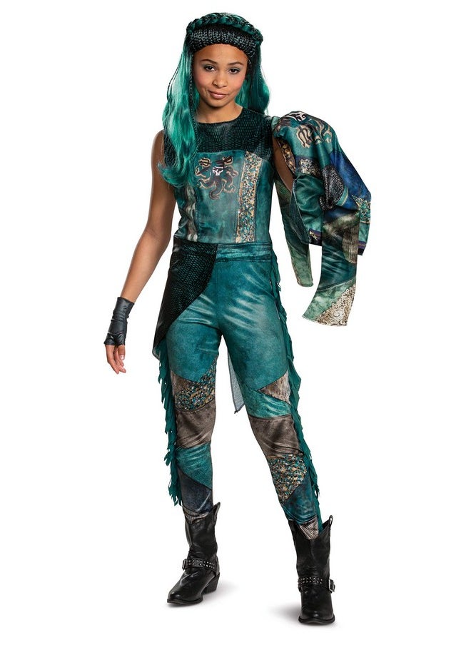Disguise - Disguise Disney Uma Descendants 3 Deluxe Girls' Costume,Teal, Small (Ize/4-6X) - Image 1