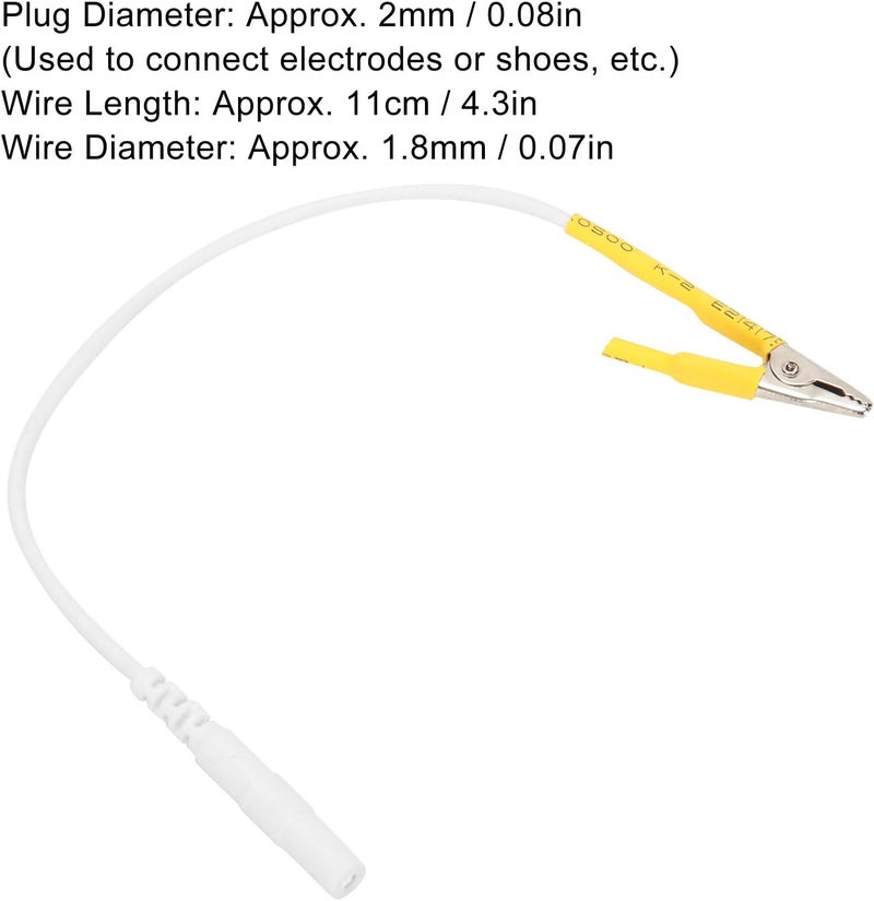 BesCable 20Pcs TENS Wire Cable Clip - Electrode Leadd Wires with Alligator Clips for TENS Unit Physiotherapy Machine (Yellow) - Image 2