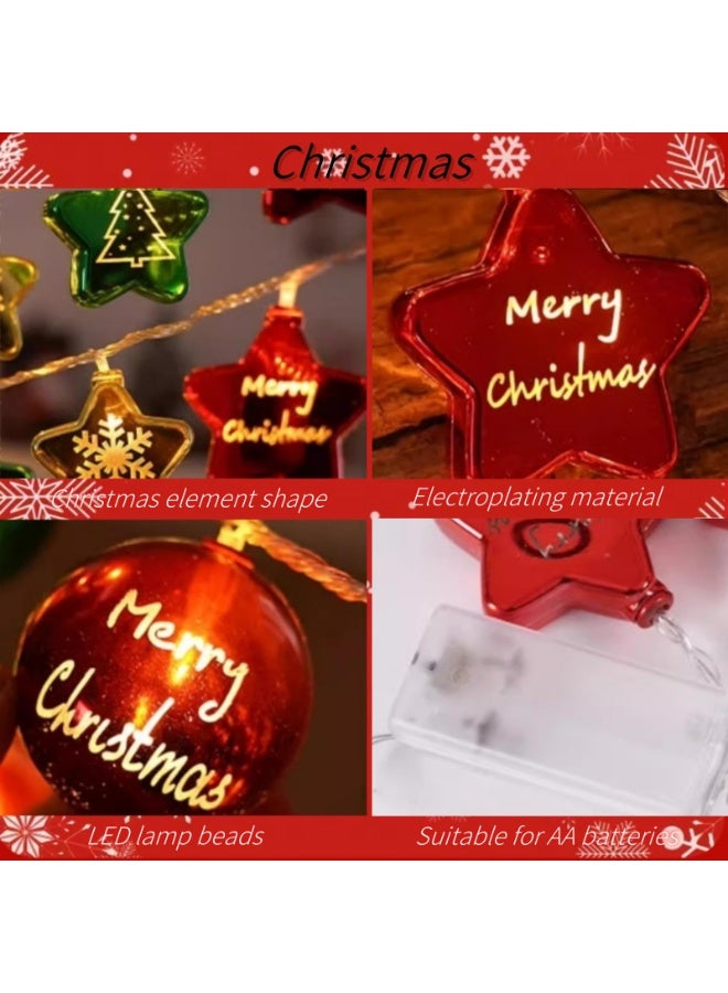 VUCATIN 4.92ft Christmas Lights Colored Christmas Tree Decoration Lights Plating String Lights Christmas Outdoor Decorations Christmas Decorations String Lights Holiday Light-Christmas Star 10LED - Image 2