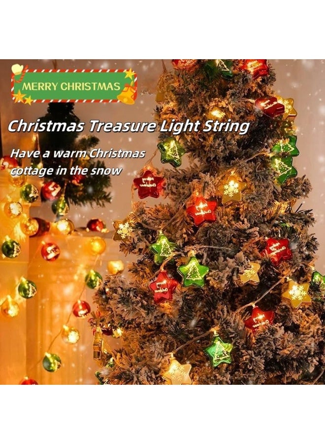 VUCATIN 4.92ft Christmas Lights Colored Christmas Tree Decoration Lights Plating String Lights Christmas Outdoor Decorations Christmas Decorations String Lights Holiday Light-Christmas Star 10LED - Image 3