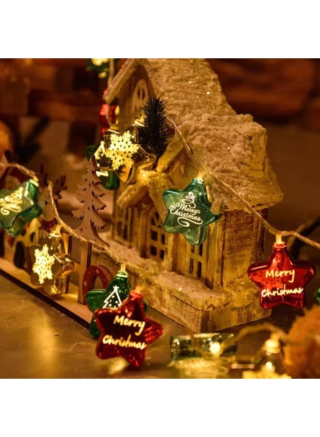 VUCATIN 4.92ft Christmas Lights Colored Christmas Tree Decoration Lights Plating String Lights Christmas Outdoor Decorations Christmas Decorations String Lights Holiday Light-Christmas Star 10LED - Image 4