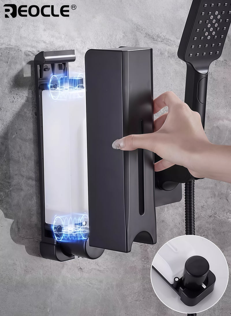 ريوكل موزع صابون مثبت على الحائط بدون حفر - موزع على طراز الفنادق بسعة كبيرة لصابون اليدين وجيل الاستحمام للاستخدام المنزلي - Image 2