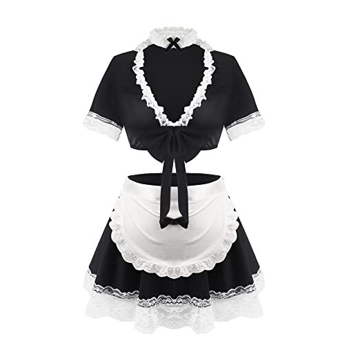 paloli Maid Outfit For WomenMaid Costume With Lace ApronFancy Halloween Dress Cosplay Lingerie Set - Image 1