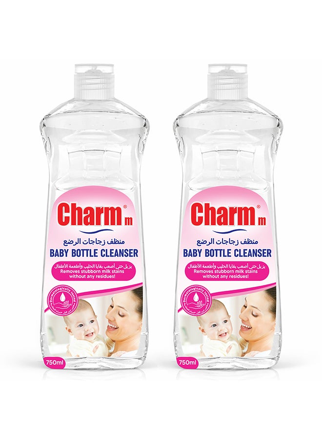CHARMM Baby Bottle Cleanser, Ideal For Cleaning Baby Bottles, 100% Recycled, Eco-Friendly, Dermatologically Tested 2x750ml - Image 1