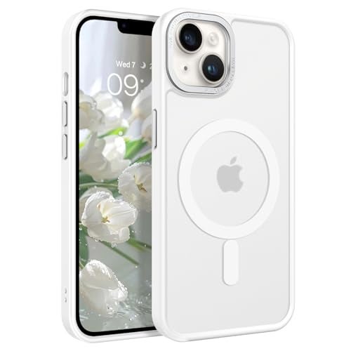 BENTOBEN Magnetic for iPhone 13 Case & iPhone 14 Case [Compatible with Magsafe] Translucent Matte Phone Case iPhone 13/14 6.1 inch Slim Thin Shockproof Women Men Protective Cover, Pure White - Image 1