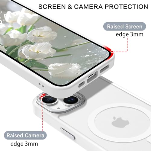 BENTOBEN Magnetic for iPhone 13 Case & iPhone 14 Case [Compatible with Magsafe] Translucent Matte Phone Case iPhone 13/14 6.1 inch Slim Thin Shockproof Women Men Protective Cover, Pure White - Image 5