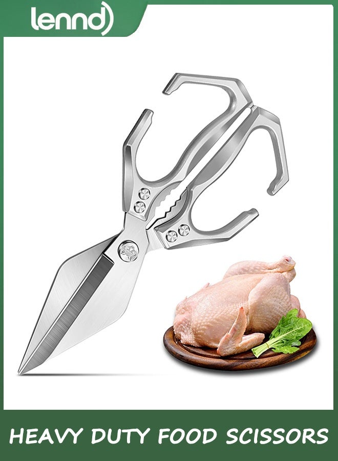 LENND Heavy Duty Poultry Shears Kitchen Scissors Dishwasher Safe with Ergonomic Handle, High-Carbon Steel Cooking Shears for Chicken, Meat, Seafood, Bone Cutting - Image 1