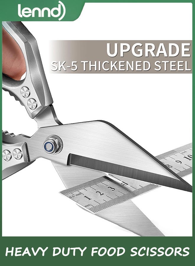 LENND Heavy Duty Poultry Shears Kitchen Scissors Dishwasher Safe with Ergonomic Handle, High-Carbon Steel Cooking Shears for Chicken, Meat, Seafood, Bone Cutting - Image 4