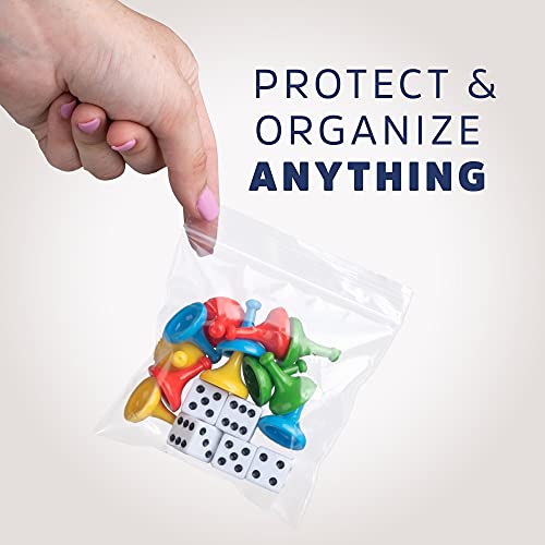 GPI 1000 Count - 2" x 2" Small Zip Bags, Mini Reclosable Zipper Baggies, 2 Mil, Clear Plastic Resealable Storage Bags with Zip Top Lock for Packaging Jewelry, Pills, Buttons, Candy, Seeds, Powders - GPI - Image 5