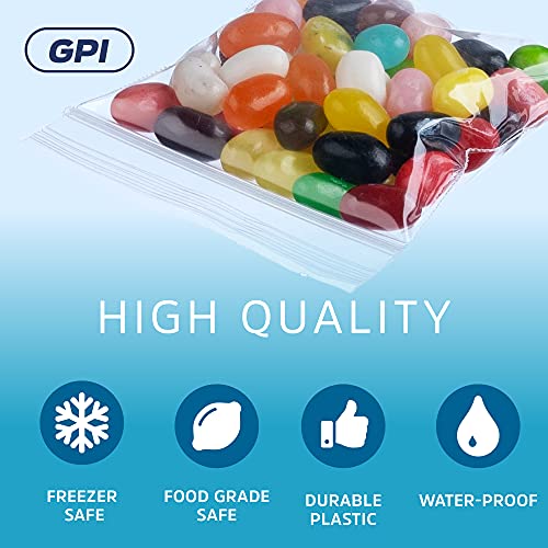 GPI 1000 Count - 2" x 2" Small Zip Bags, Mini Reclosable Zipper Baggies, 2 Mil, Clear Plastic Resealable Storage Bags with Zip Top Lock for Packaging Jewelry, Pills, Buttons, Candy, Seeds, Powders - GPI - Image 4