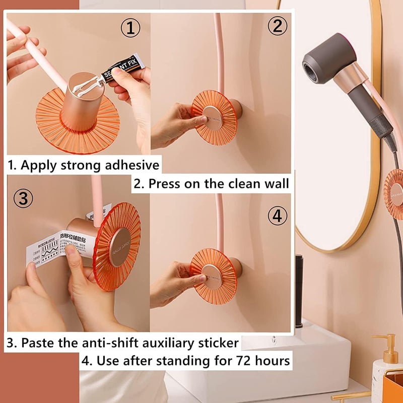 Luxury Hair Dryer Holder – Hands-Free Blow Dry Stand, Easy No-Drill Installation, Universal Fit for All Dryers, Elegant Bathroom Organizer, Comfortable Styling Accessory and Gift Idea - Image 2