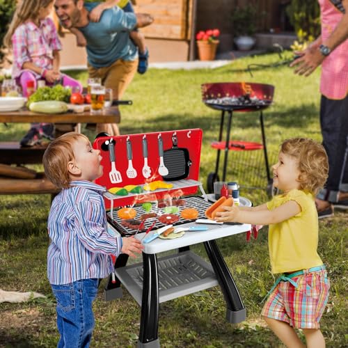 AuroTops 35pcs Kitchen Toy Set Toy BBQ Grill Set Cooking Toy Set Little Chef Play Kids Grill Playset Interactive BBQ Toy Set Kids Kitchen Playset Toy Christmas Birthday Gift for Boys Girls - Image 5