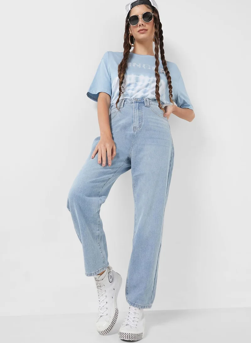 Ginger Crew Neck Logo Tie-Dye T-Shirt