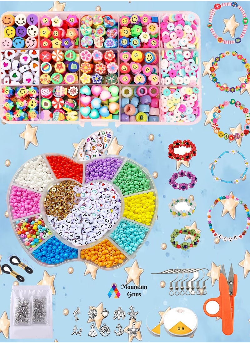 Mountain Gems - Seed Beads Kit Colors and Alphabet Letter Beads for Bracelet Jewelry Making - Image 1