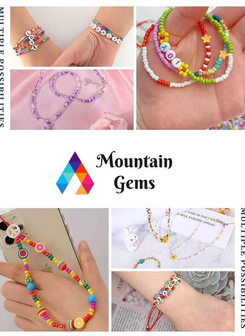 Mountain Gems - Seed Beads Kit Colors and Alphabet Letter Beads for Bracelet Jewelry Making - Image 1