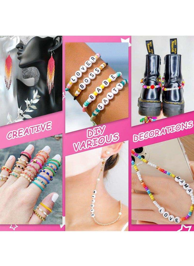 Mountain Gems - Seed Beads Kit Colors and Alphabet Letter Beads for Bracelet Jewelry Making - Image 1