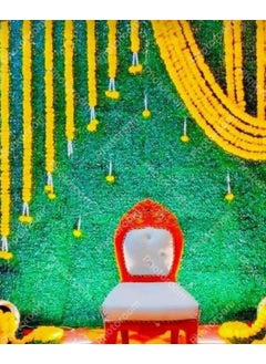 SELLPLUS SELLPLUS Backdrop Setup for Mehndi haldi Marrige Pooja ganpati Home Decoration Combo of Marigold Strings Set 34  - Image 2