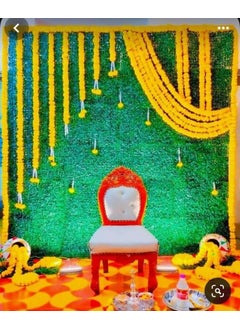 SELLPLUS SELLPLUS Backdrop Setup for Mehndi haldi Marrige Pooja ganpati Home Decoration Combo of Marigold Strings Set 34  - Image 1