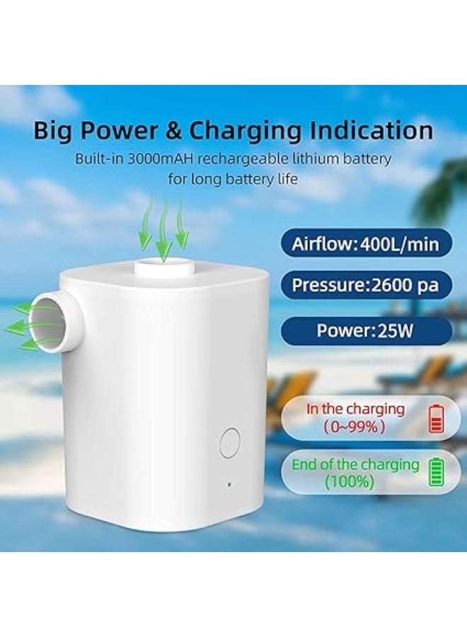 Electric Air Pump – Small Air Mattress Pump with 5 Nozzles for Air Beds, Pool Floats, Inflatable Mattress, Boats, and Swim Rings - Image 4