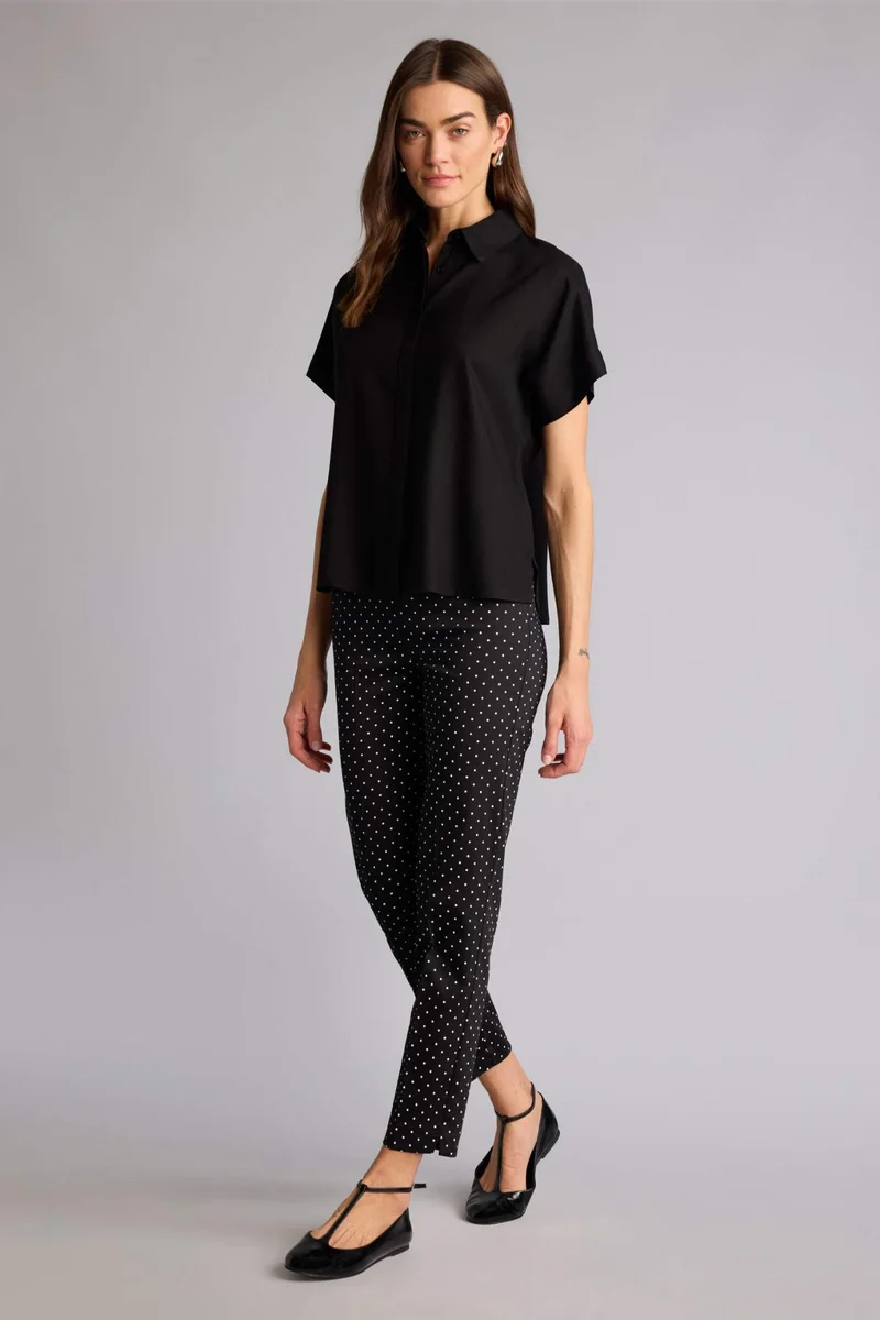 ديفاكتو Cigarette Fit Regular Hem Animal Satin Trousers