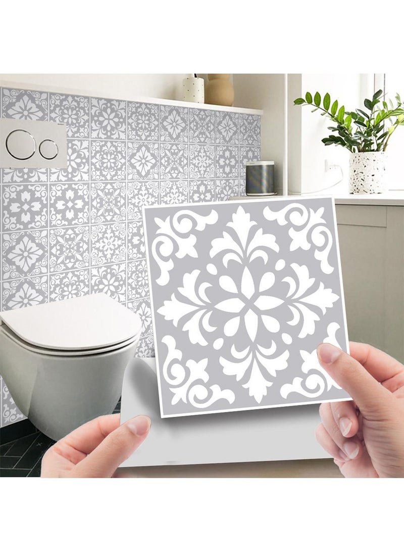 Vintage gray tiles and tiles for home decoration DIY self-adhesive waterproof wall sticker 15cm 24 pieces