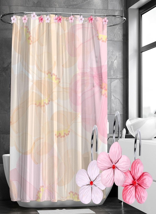 Whaline 12 Pcs Pink Flower Shower Curtain Hooks Spring Floral Decorative Shower Rod Rings Cherry Blossoms Resin Curtain Hanger Hooks for Living Room Bedroom Bathroom Decor - Image 4