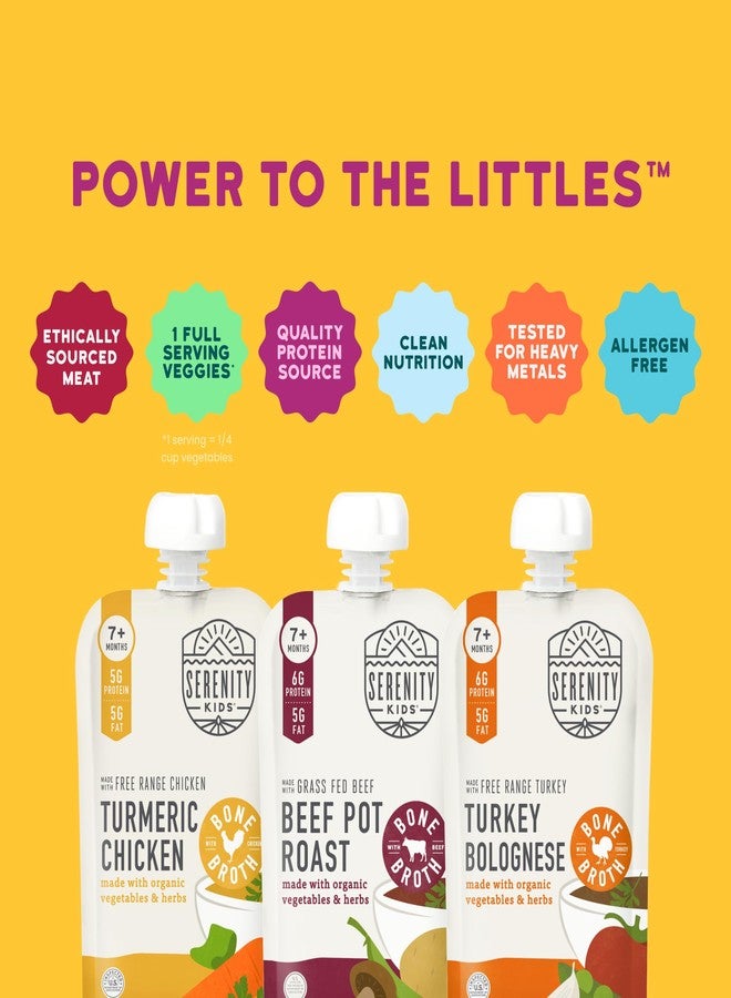 Serenity Kids 7+ Months Bone Broth Puree Made with Organic Veggies - BPA-Free Organic Baby Food Pouches with Veggies & Ethically Raised Meat - Clean Label Project Certified - 3.5 Oz, 6 Pack - Image 3