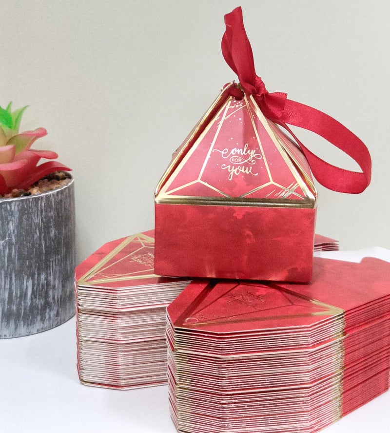 VRB Dec 20pcs Small Diamond Gift Boxes for Packaging/Gift Boxes for Gifting,hamper boxes for gift empty,gift hamper box for gifting,return Gifting,Chocolates, Dry Fruits, Wedding & Pooja Gifts. (20 Pcs Mix Multicolor With Ribbon) - Image 3