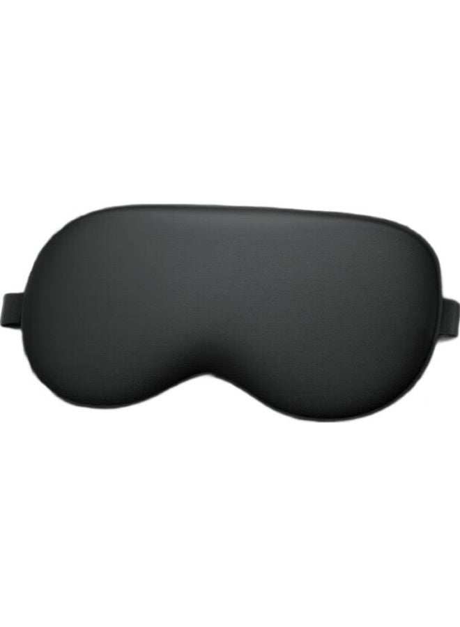 YIDUN Silk Eye Mask Sleep Shade Adjustable Breathable For Men Women Students Sleeping Mulberry Silk Nap Travel Deep Black - Image 2